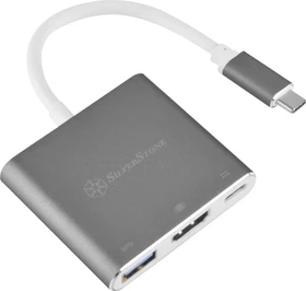 SilverStone EP08 USB 3.0 Typ-C auf HDMI Adapter, silber (SST-EP08C / 40160)