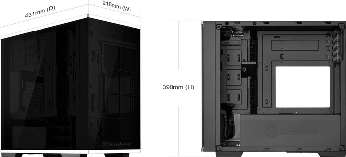 SilverStone Lucid LD01, schwarz/weiß, Glasfenster