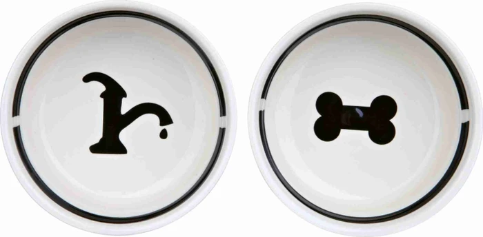 Trixie Napf-Set, Keramik, Ø20cm, weiß/schwarz