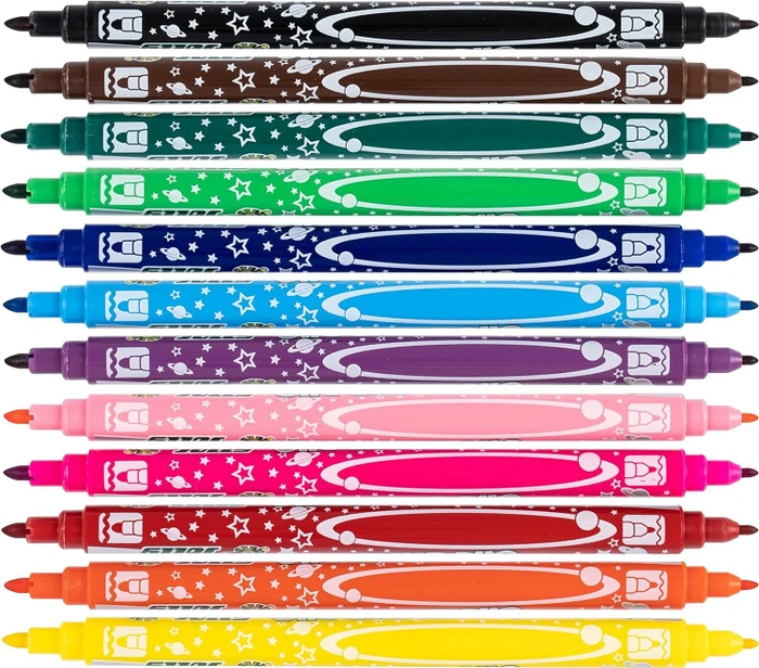 Jolly Superstars Duo Doppelfasermaler sortiert, 12er-Set, Etui