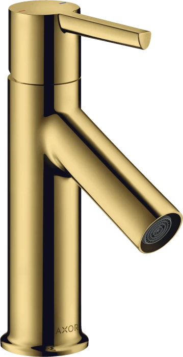 Hansgrohe Axor Starck Einhebel-Waschtischmischer 80 mit Hebelgriff und Ablaufgarnitur polished goldoptik
