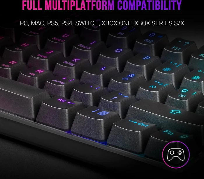 Mars Gaming MKMINI, LEDs RGB, schwarz, Gaote Outemu BLUE, USB, ES