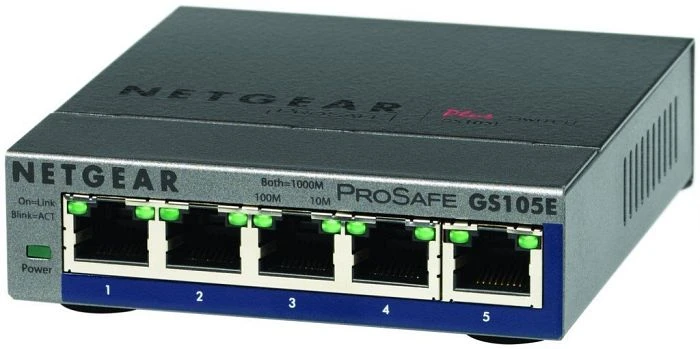 Netgear ProSAFE Plus GS100 Desktop Gigabit Smart Switch, 5x RJ-45
