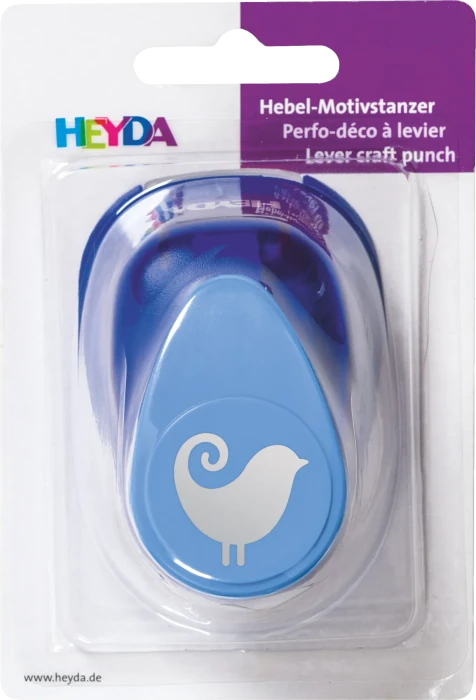 Heyda Hebel-Motivstanzer groß, Vogel, blau, 25mm