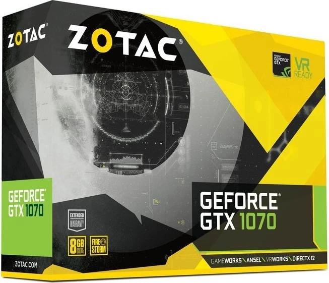 Zotac GeForce GTX 1070, 8GB GDDR5, DVI, HDMI, 3x DP