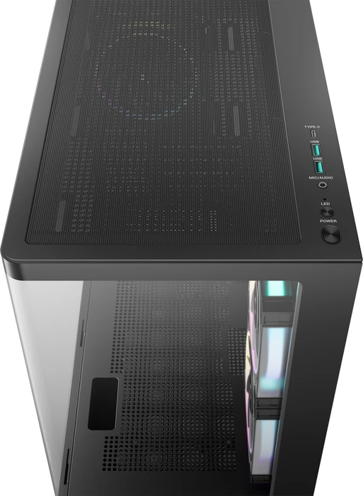 DeepCool CG380U 3F, schwarz, Glasfenster