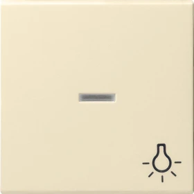 Gira System 55 Wippe mit Kontrollfenster und Symbol Licht, cremeweiß glänzend