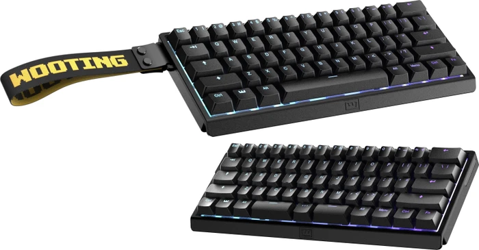 Wooting 60HE v2 Gaming Tastatur, Just Black, LEDs RGB, Aluminium, Lekker Tikken Medium, USB, US