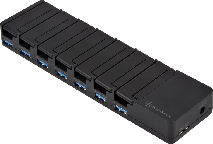 SilverStone UC03-PRO USB-Hub, 7x USB-A 3.0, USB 3.0 Micro-B [Buchse]