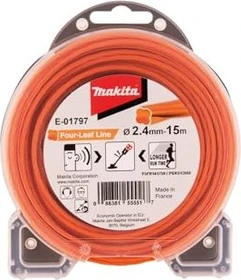 Makita Trimmerfaden Four-Leaf für Rasentrimmer, 2.4mm/15m