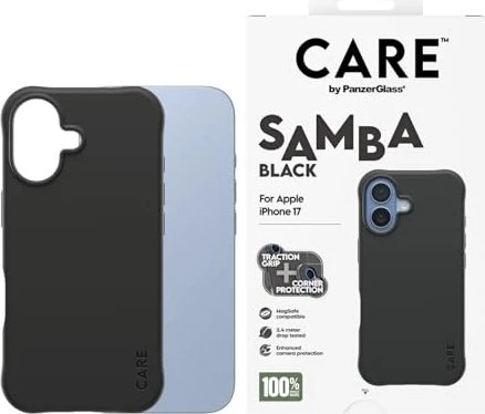PanzerGlass Care Fashionable Case Samba Black w. MagSafe für Apple iPhone 17