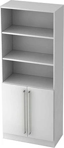 Hammerbacher Schrank 5OH V7700, Chromgriff, weiß/weiß, Aufbewahrungskombination