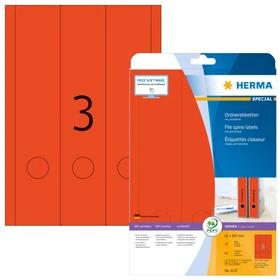 Herma Ordneretiketten, 61x297mm, rot, 20 Blatt (60 Etiketten)