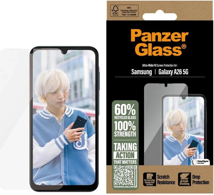 PanzerGlass Screen Protector Ultra-Wide Fit with EasyAligner für Samsung Galaxy A26 5G