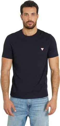 Guess Small Logo-Dreieck T-Shirt kurzarm dunkelblau (Herren)