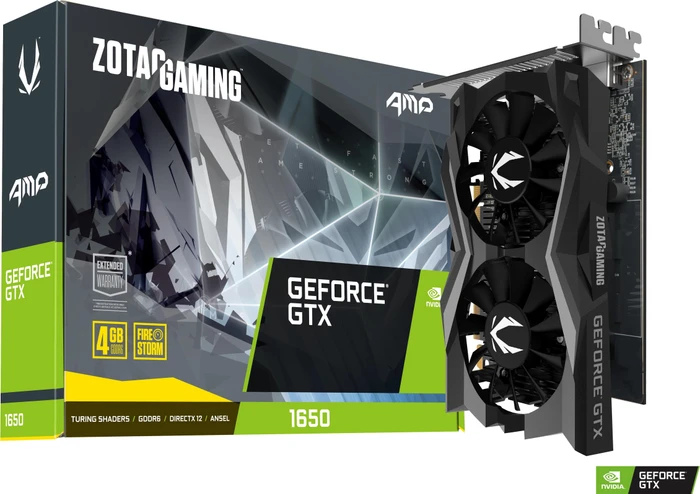 Zotac Gaming GeForce GTX 1650 AMP GDDR6, 4GB GDDR6, DVI, HDMI, DP