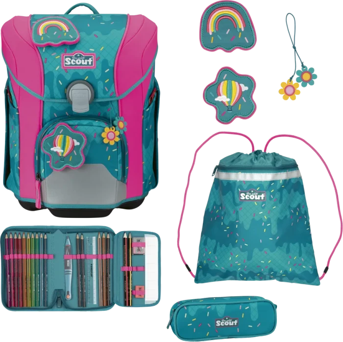 Scout Micro DIN Happy Coneftti Schultaschen-Set, 4-tlg.