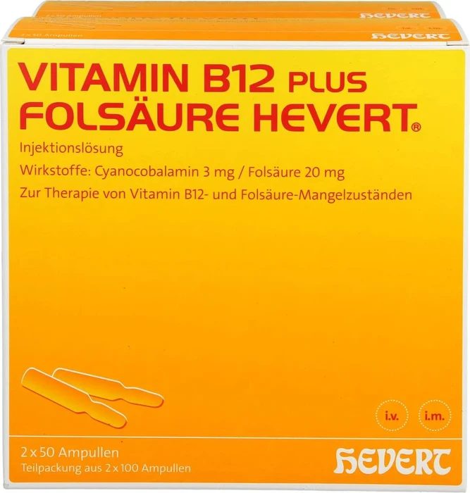 Vitamin B12 plus Folsäure Hevert Ampullenpaare, 100 Stück
