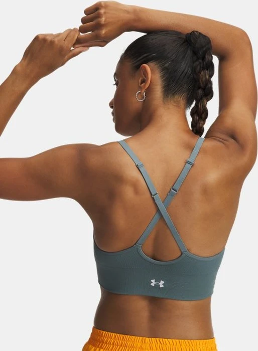 Under Armour Vanish Seamless Low Sport-BH jasper blue/white (Damen)