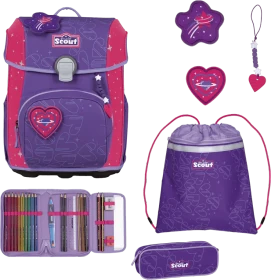 Scout Neo Exklusiv Superflash Extreme Heartbeat Schultaschen-Set, 4-tlg.