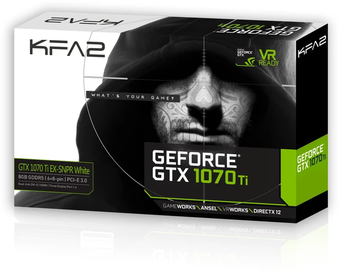 KFA2 GeForce GTX 1070 Ti EX-SNPR White, 8GB GDDR5, DVI, HDMI, 3x DP