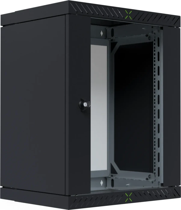EFB Elektronik X-Rack 19" Wandgehäuse 15HE, fest, eigenbelüftet, tiefenverstellbar, 400-600mm, Sicherheitsglastür, IP20, RAL 9005, 600mm tief