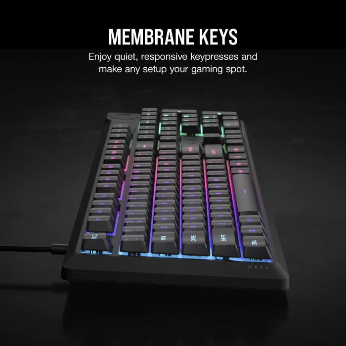 Corsair Gaming K55 CORE RGB, grau, USB, DE