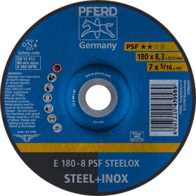 Pferd E 180-8 PSF STEELOX Schleifscheibe, 180x8.3x22.23mm, 10 Stück