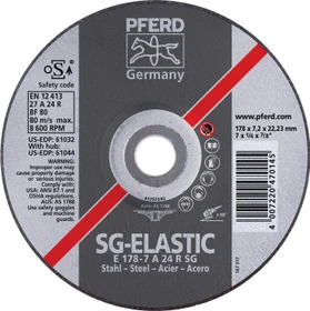 Pferd E 180-8 SG STEEL Schleifscheibe, 180x8.3x22.23mm, 10 Stück