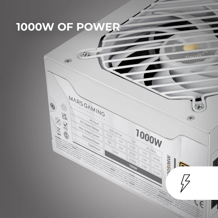 Mars Gaming MPB1000SIM weiß 1000W, ATX 3.1