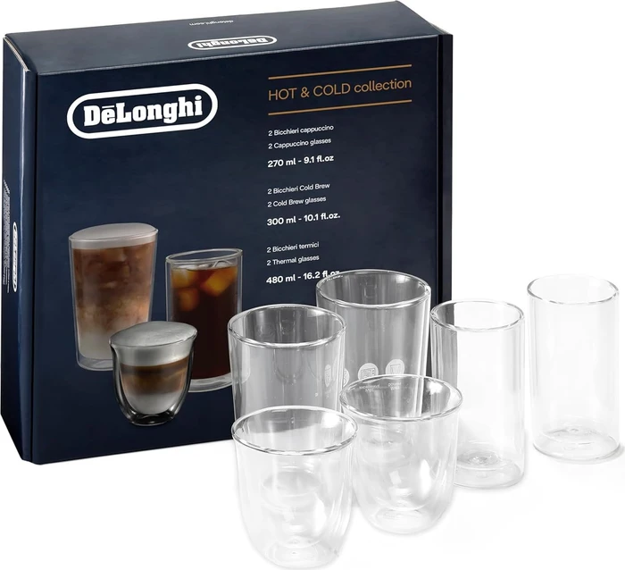 DeLonghi Hot & Cold doppelwandige Thermogläser-Set, 6-tlg.