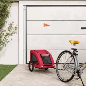 vidaXL Hunde 125x63cm Fahrradanhänger rot