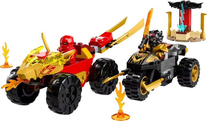 LEGO Ninjago - Verfolgungsjagd mit Kais Flitzer und Ras' Motorrad