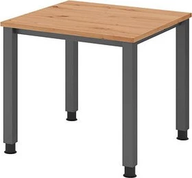 Hammerbacher Ergonomic Plus Q-Serie VQS08/E Schreibtisch 80x80cm Eiche/silber