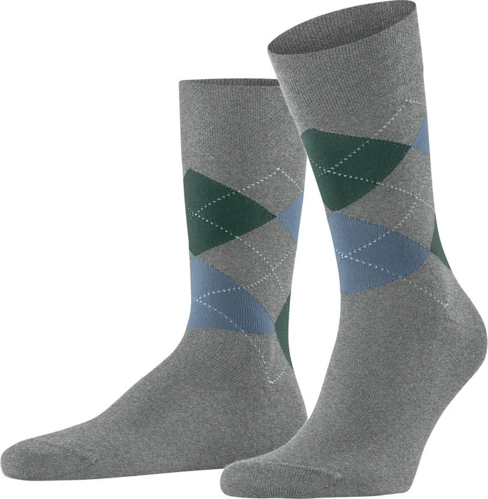 Falke Sensitive Argyle Socken light greymel. (Herren)