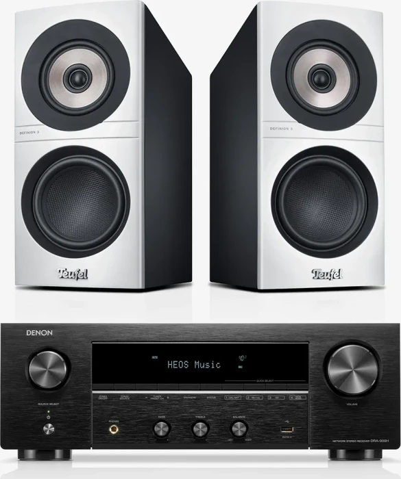 Teufel Definion 3S + Denon DRA-900H weiß / schwarz
