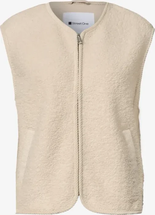 Street One Teddy mit Zipper und Corddetails Weste soft fawn beige (Damen)