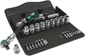 Wera 8100 SC 9 Zyklop Speed Bitset/Steckschlüsselsatz zöllig inkl. Tasche, 28-tlg.