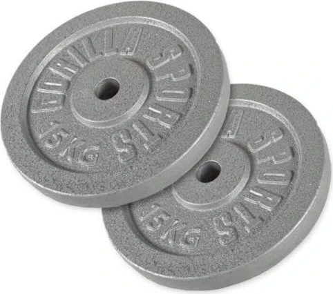 Gorilla Sports Hantelscheiben Gusseisen Set 2x 15kg