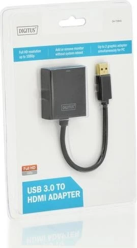 Digitus USB-A 3.0 auf HDMI Adapter schwarz