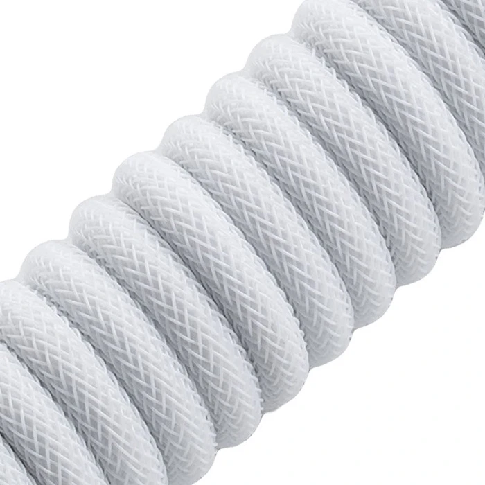CableMod Classic Coiled Keyboard Cable USB Micro-B auf USB-A, Tastaturkabel (Spiral-Textilkabel), 1.5m, Glacier White