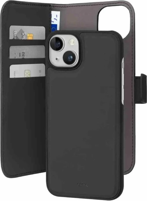 Puro Wallet Detachbale 2 in 1 Case für Apple iPhone 15 Plus schwarz
