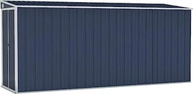 vidaXL Metall Anbau-Gerätehaus 118x382cm anthrazit