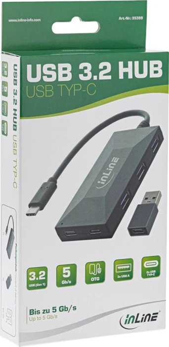 InLine USB-Typ C Hub, ohne Netzteil, USB-C 3.0 [Stecker]