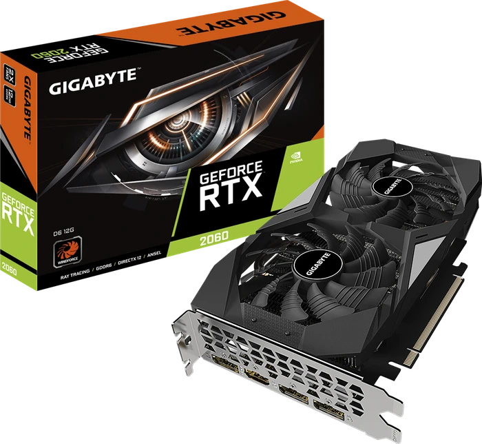 GIGABYTE GeForce RTX 2060 D6 12G, 12GB GDDR6, HDMI, 3x DP