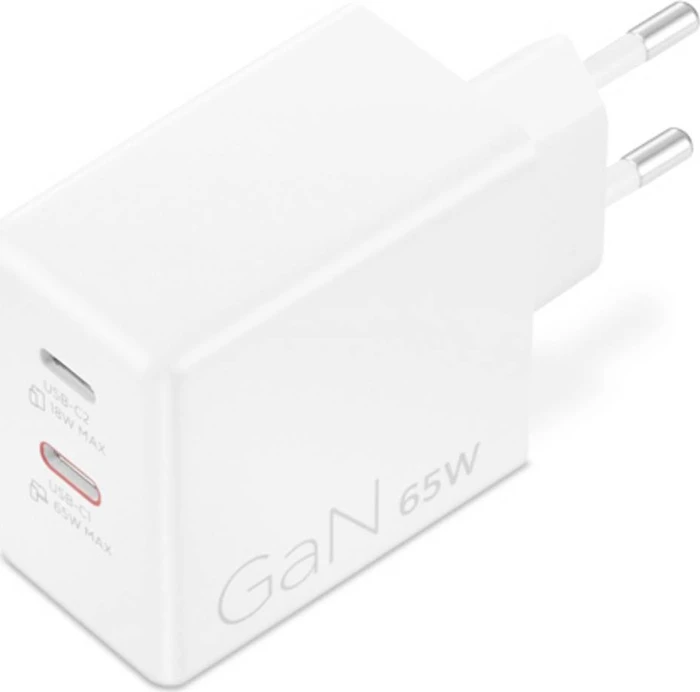 Lenovo Dual USB-C-Ladegerät GaN 65W weiß