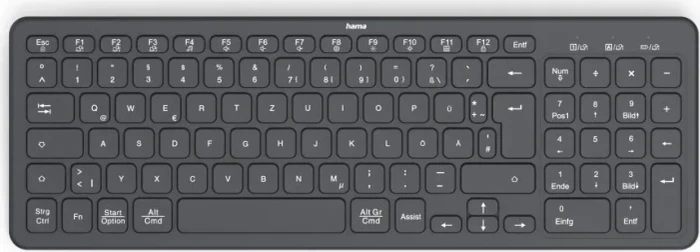 Hama WK-300 Funktastatur, schwarz, USB/Bluetooth, DE
