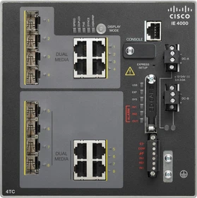 Cisco IE 4000 LAN Base Industrial Railmount Gigabit Managed Switch, 8x RJ-45/SFP (IE-4000-4TC4G-E)
