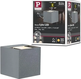 Paulmann LED Cybo eckig 80x80mm Wandleuchte 2-flammig grau