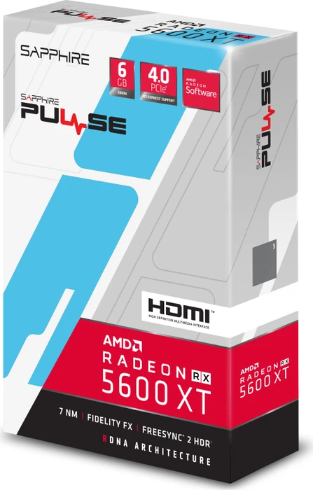 Sapphire Pulse Radeon RX 5600 XT, 6GB GDDR6, HDMI, 3x DP, lite retail